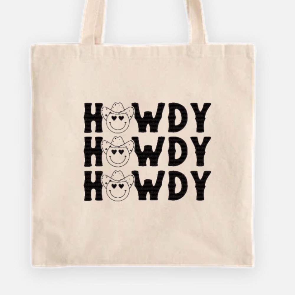Howdy cowboy tote bag